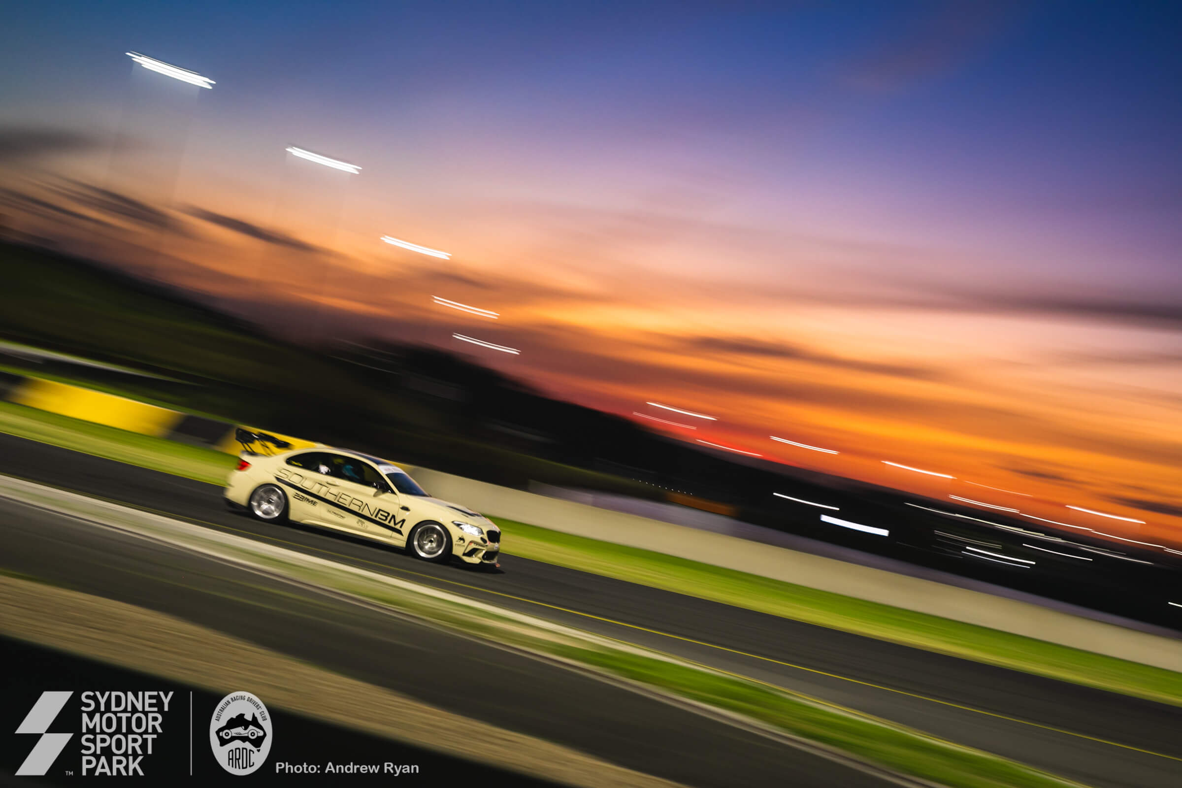 Dusk racing on the Amaroo South circuit